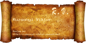 Ruzsonyi Viktor névjegykártya