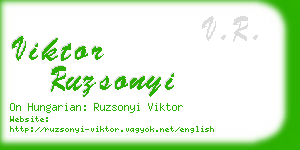 viktor ruzsonyi business card